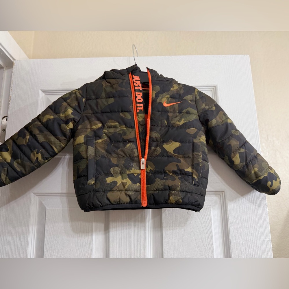 Nike Camouflage Jacket with Bright Orange Details